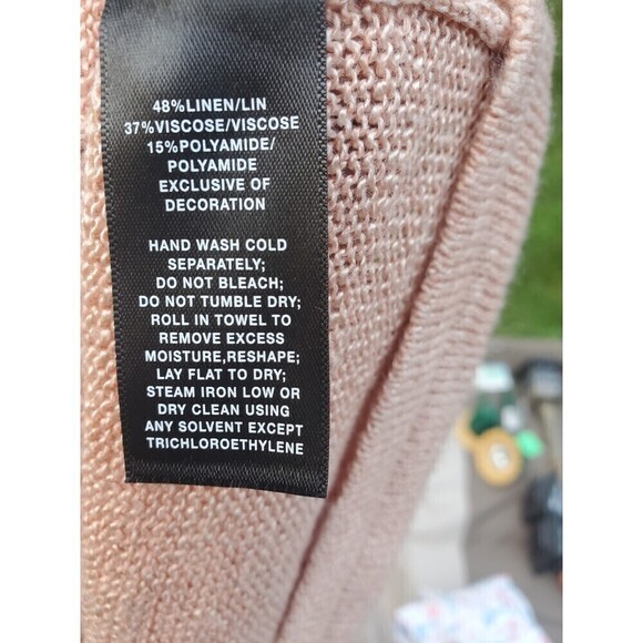 Lafayette 148 New York Women pale orange Front button down Linen Cardigan XXL - Picture 8 of 10